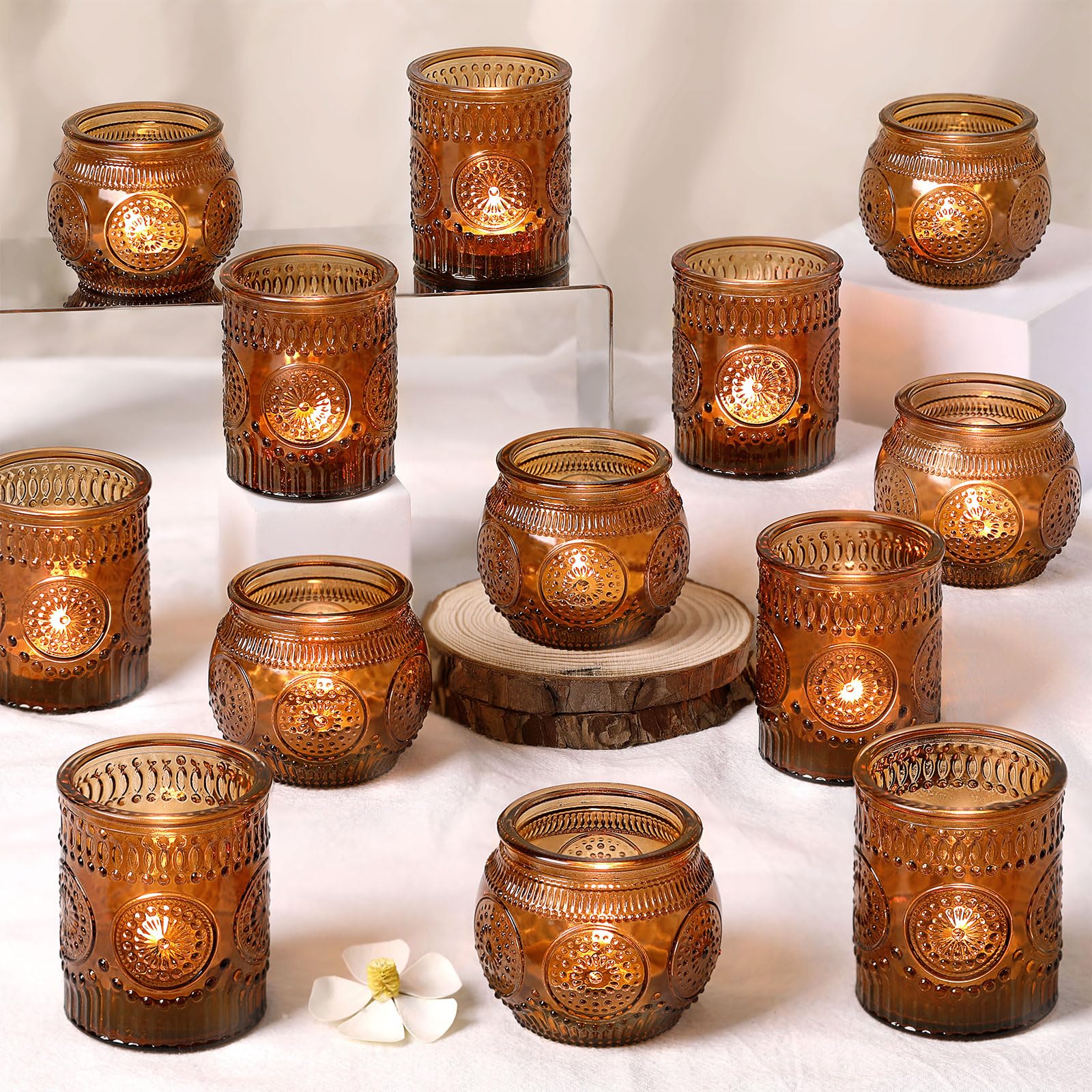 Amber Votive Candle Holders (24 pcs)
