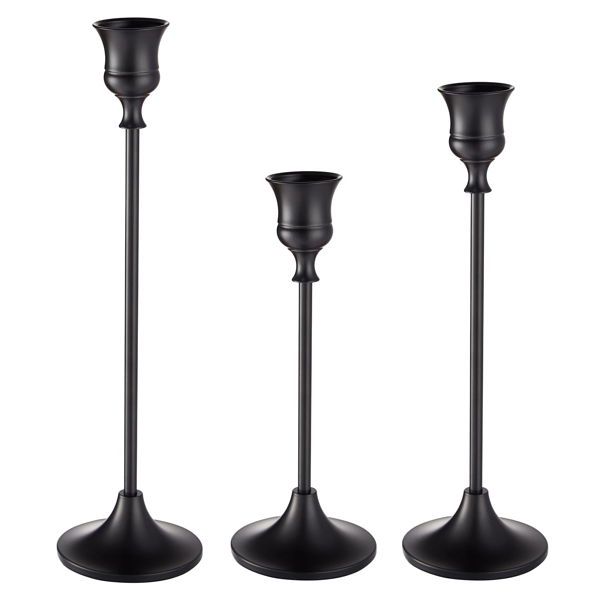 Candlestick Holders - Set of 3 (Black)